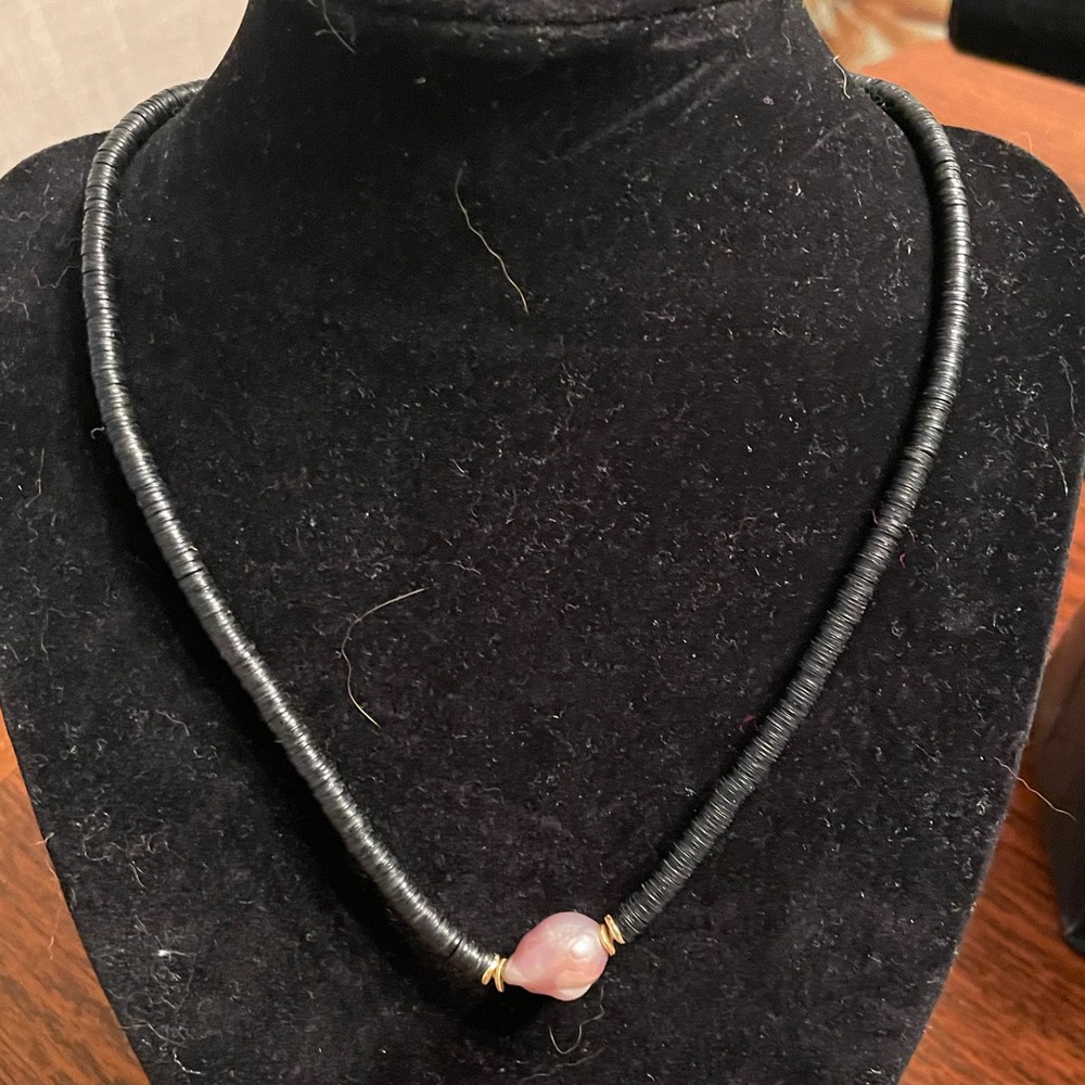 Kori Green Girl with a Pearl Necklace- black